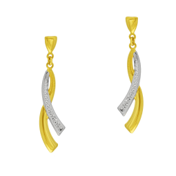 Boucles d'oreilles en or jaune et rhodié