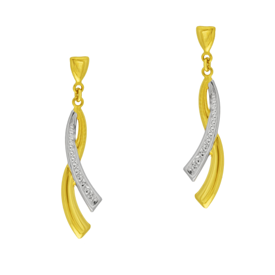 Boucles d'oreilles en or jaune et rhodié