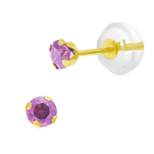 Boucles d'oreilles en or jaune, oxyde de zirconium