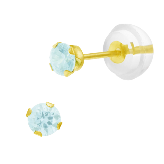 Boucles d'oreilles en or jaune, oxyde de zirconium