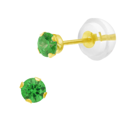 Boucles d'oreilles en or jaune, oxyde de zirconium