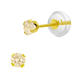 Boucles d'oreilles en or jaune, oxyde de zirconium