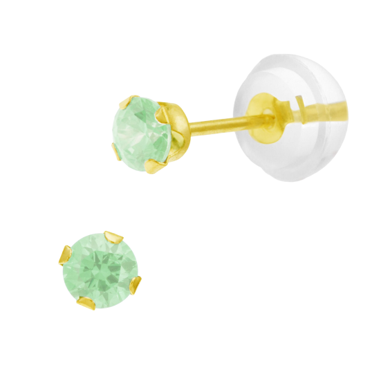 Boucles d'oreilles en or jaune, oxyde de zirconium