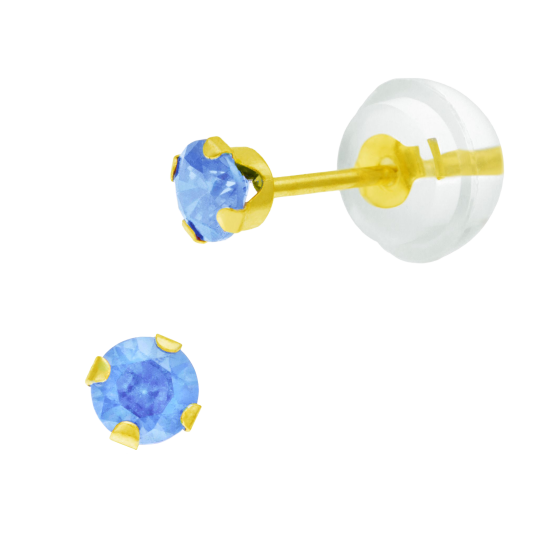 Boucles d'oreilles en or jaune, oxyde de zirconium