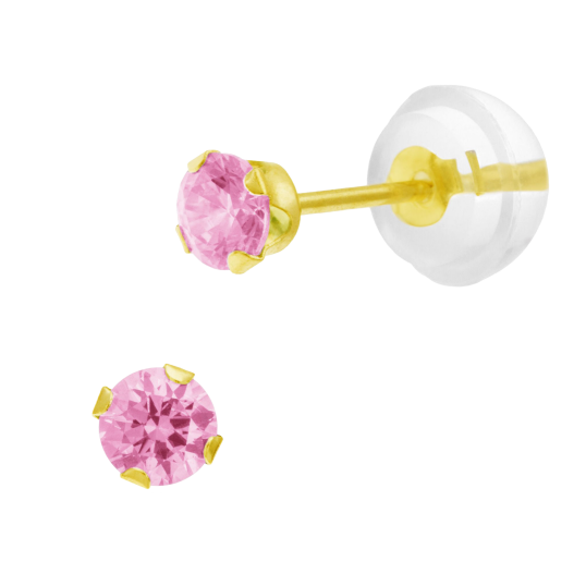 Boucles d'oreilles en or jaune, oxyde de zirconium