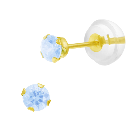 Boucles d'oreilles en or jaune, oxyde de zirconium
