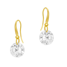 Boucles d'oreilles en or jaune et oxyde de zirconium