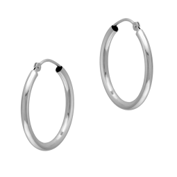 Créoles fil rond en or gris 