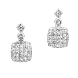 Boucles d'oreilles en or gris et diamants