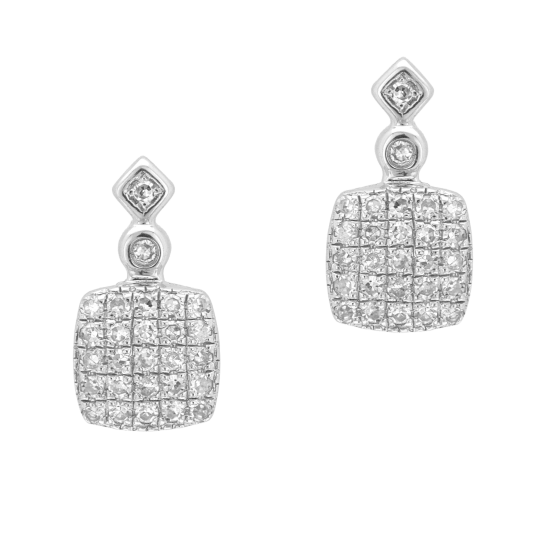Boucles d'oreilles en or gris et diamants