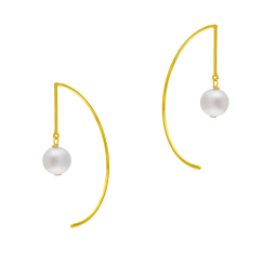 Boucles d'oreilles en or jaune et perle de culture