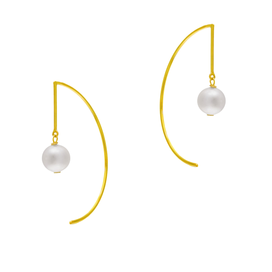Boucles d'oreilles en or jaune et perle de culture