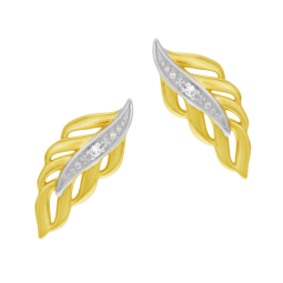 Boucles d'oreilles en or jaune rhodié, diamant