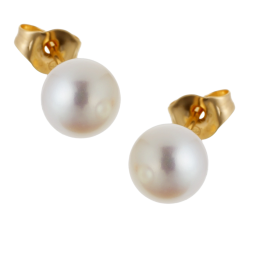 Boucles d'oreilles en or jaune, perle de culture d'eau douce.