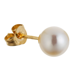 Boucles d'oreilles en or jaune, perle de culture d'eau douce.