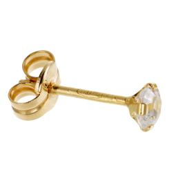 Boucles d'oreilles en or jaune, oxyde de zirconium.