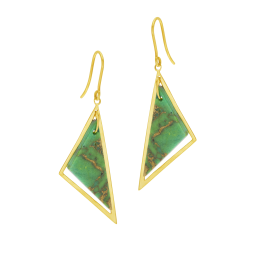 Boucles d'oreilles en or jaune et turquoise reconstituée