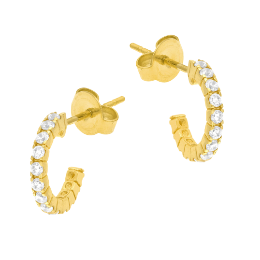 Boucles d'oreilles or jaune et oxydes de zirconium Boucles d'oreilles or jaune et oxydes de zirconium