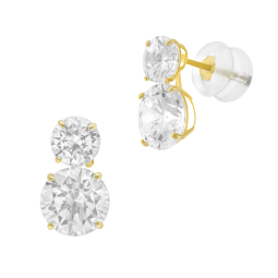 Boucles d'oreilles or jaune et oxydes de zirconium