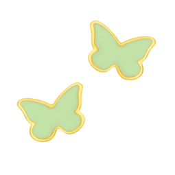Boucles d'oreilles en or jaune et laque, papillon