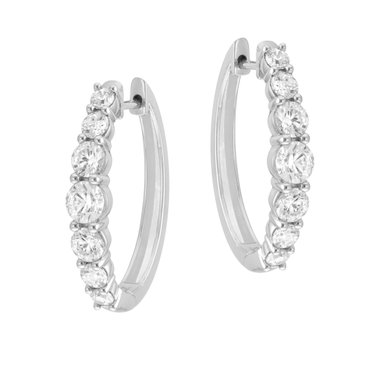 Créoles en or gris et diamants Créoles en or gris et diamants