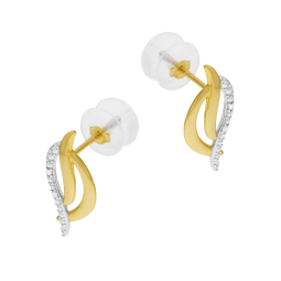 Boucles d'oreilles en or jaune et rhodié, diamants