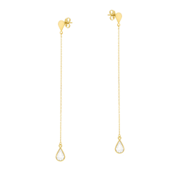 Boucles d'oreilles en or jaune et oxyde de zirconium