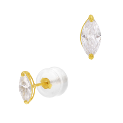 Boucles d'oreilles en or jaune et oxyde de zirconium