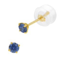 Boucles d'oreilles en or jaune, oxyde de zirconium