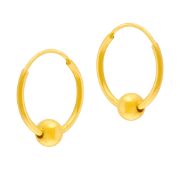 Créoles en or jaune, boule