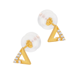 Boucles d'oreilles en or jaune et oxydes de zirconuim