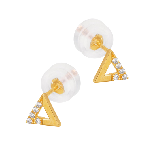 Boucles d'oreilles en or jaune et oxydes de zirconuim