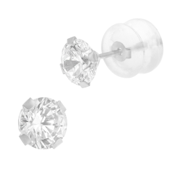 Boucles d'oreilles en or gris et oxyde de zirconium