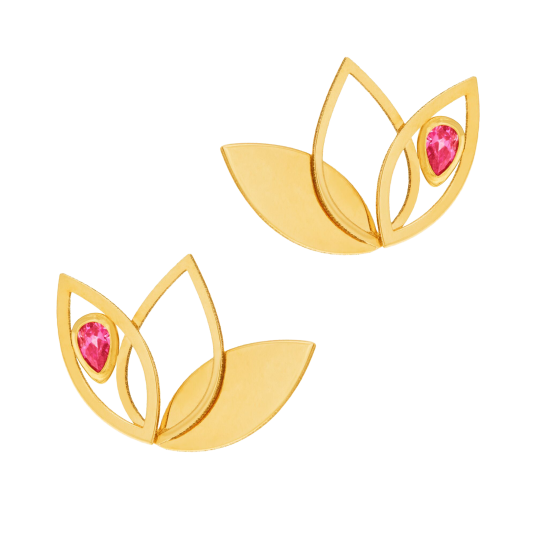 Boucles d'oreilles en or jaune et oxyde de zirconium