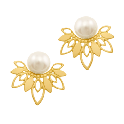Boucles d'oreilles en or jaune et perle de culture