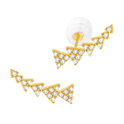 Boucles d'oreilles en or jaune et oxydes de zirconium