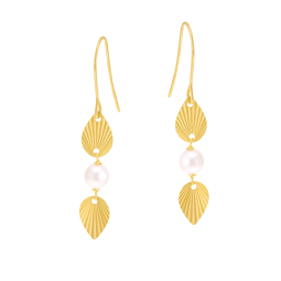 Boucles d'oreilles en or jaune et perle de culture