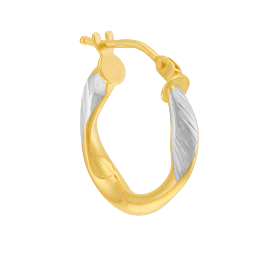 Créoles en or jaune et rhodié Créoles en or jaune et rhodié