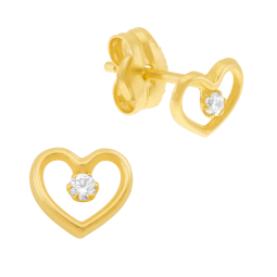 Boucles d'oreilles en or jaune et oxyde de zirconium
