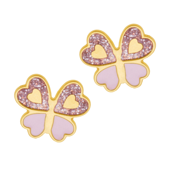 Boucles d'oreilles en or jaune et laque