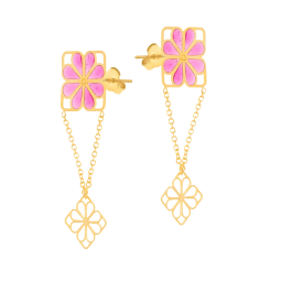 Boucles d'oreilles en or jaune et laque