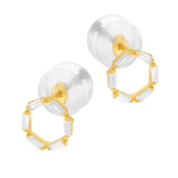 Boucles d'oreilles en or jaune et oxydes de zirconium