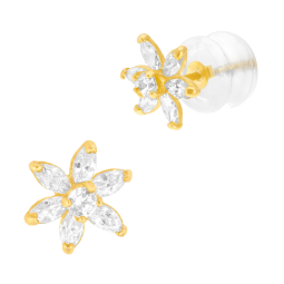 Boucles d'oreilles en or jaune et oxydes de zirconium