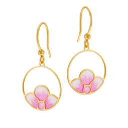 Boucles d'oreilles en or jaune et laque