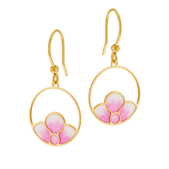 Boucles d'oreilles en or jaune et laque Boucles d'oreilles en or jaune et laque