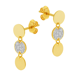 Boucles d'oreilles en or jaune et laque pailletée