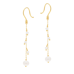 Boucles d'oreilles en or jaune et perles de culture