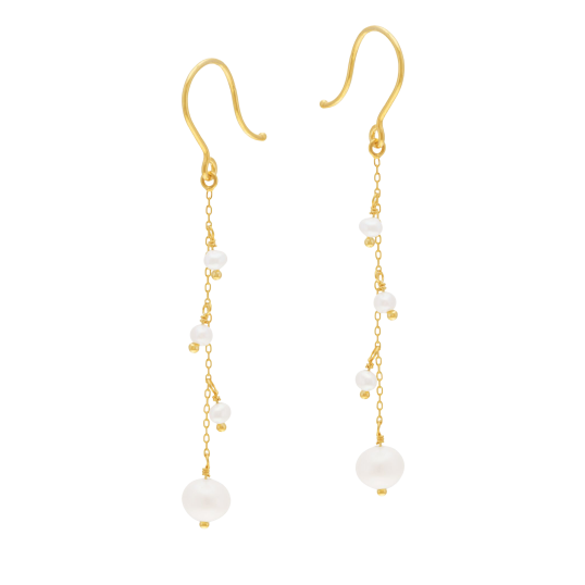 Boucles d'oreilles en or jaune et perles de culture