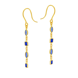 Boucles d'oreilles en or jaune et oxydes de zirconium