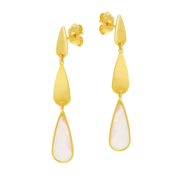Boucles d'oreilles en or jaune et nacre